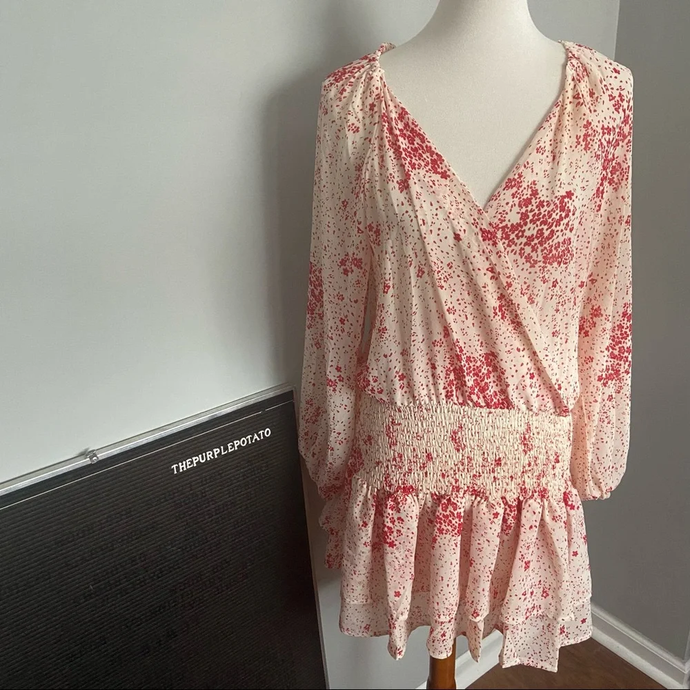 Princess Polly Red & White Ruched Altona Mini Dress Size 12 - Picture 4 of 9